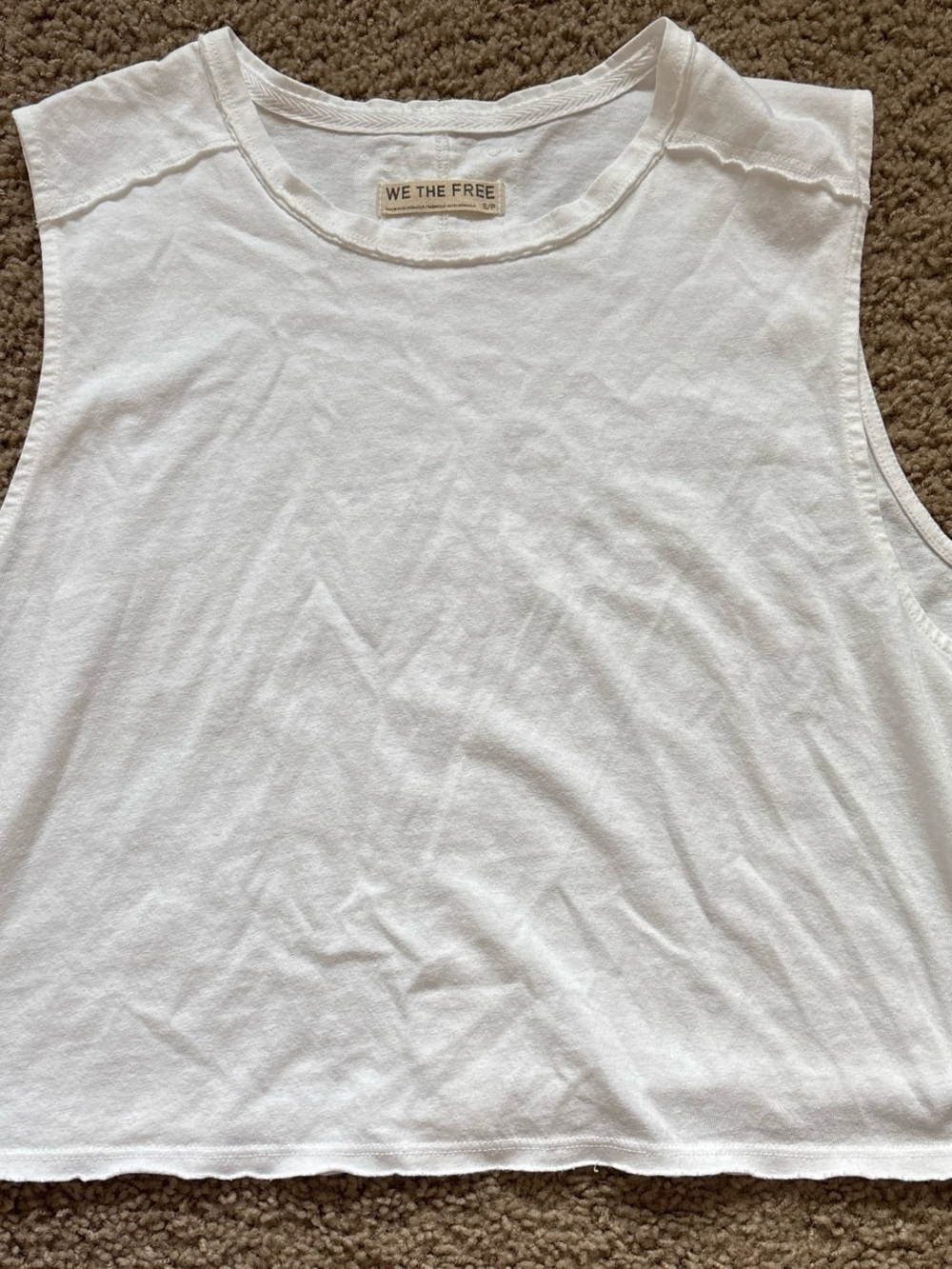We The Free White Raw-Edge Muscle Tank